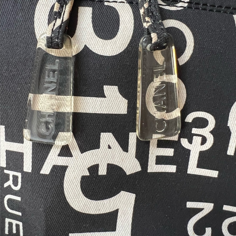 CHANEL Black White By The Sea Top Handle 2 Way Vanity Case Shoulder Purse Bag